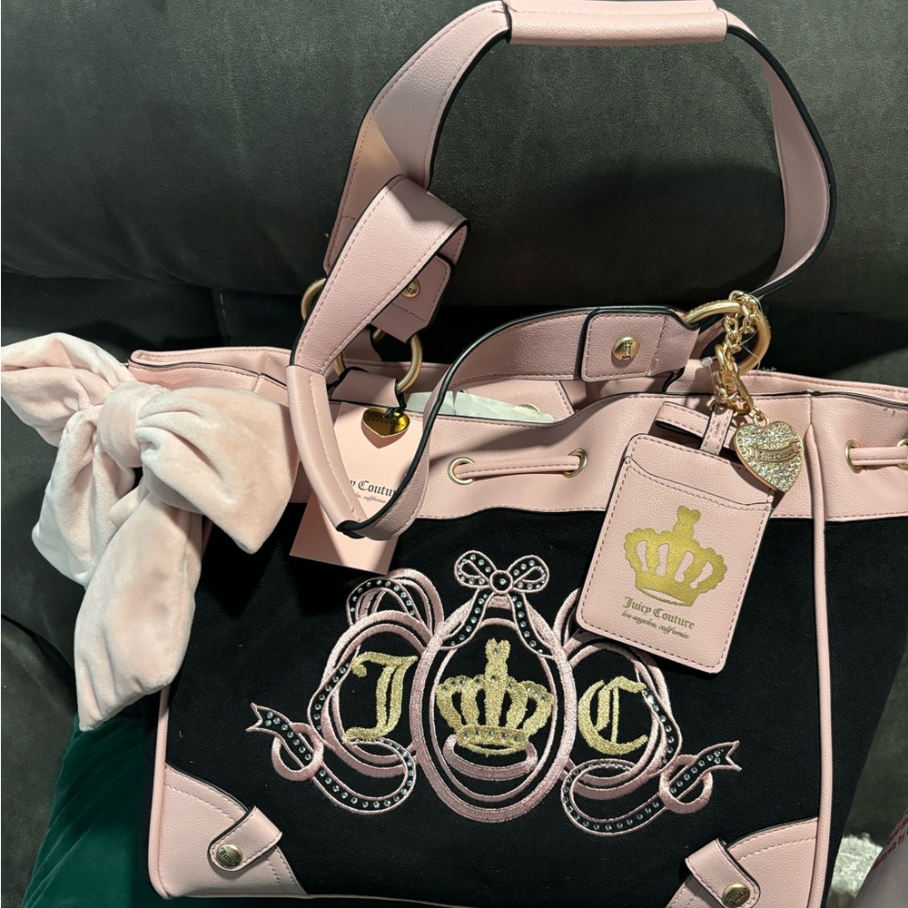 Juicy Couture Black and Pink Women's Bag